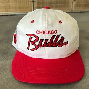 Sports Specialties Chicago Bulls White Twill Script SnapBack Vintage